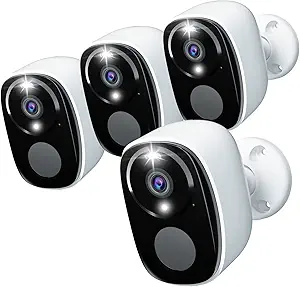 4-Pack Wireless Outdoor Security Cameras – Weatherproof Surveillance System