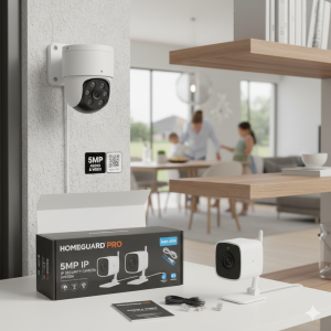 2-Pack 5MP IP Security Cameras with Audio – Indoor/Outdoor Surveillance System